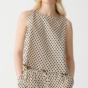J.Crew Maxine button back top in linen